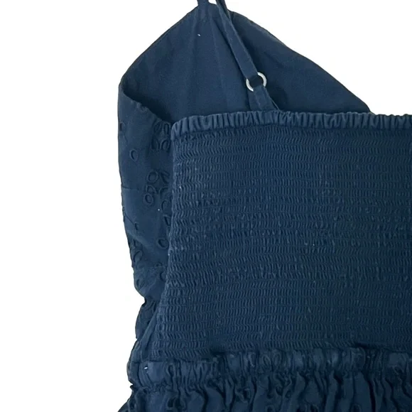 J. Crew | Navy eyelet spaghetti strap fit and flare mini sundress extra … - Picture 7 of 10